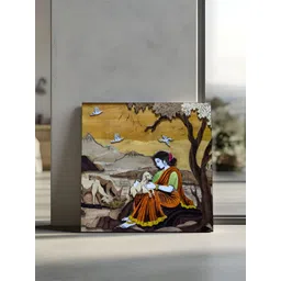 RANDOM Beige & Blue 1 Piece Canvas Other Wall Paintings image 4