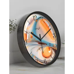 RANDOM Black & Blue Printed Contemporary Analogue Round Wall Clock-picture-40