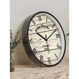 RANDOM Black & Cream-Coloured Printed Contemporary Wall Clock-picture-33