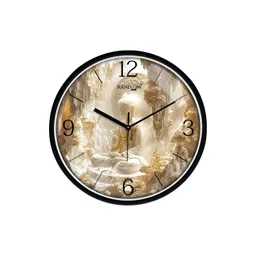 RANDOM Black & Gold-Toned Printed Contemporary Wall Clock-picture-11