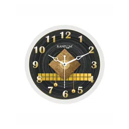RANDOM Black & Yellow Printed Round Contemporary Wall Clock-image-2