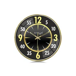 RANDOM Black & Yellow Printed Round Contemporary Wall Clock-image-1