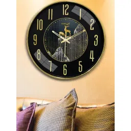Random Black & Yellow Printed Traditional Wall Clock-picture-12