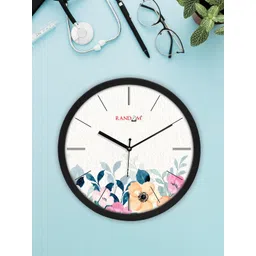 RANDOM Black Printed Round Contemporary Wall Clock-image-0