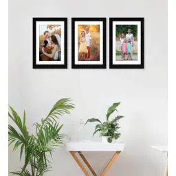 random Black Synthetic Wood Indivisual (Set Of 3) Collage Photo Frames-picture-11