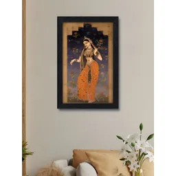 RANDOM Blue & Orange Vintage Royal Indian Lady Printed Wall Art-picture-23