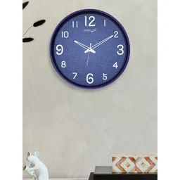 RANDOM Blue & White Quartz Movement 12-Inch Dual Frame Solid Texture Wall Clock With Glass-picture-37