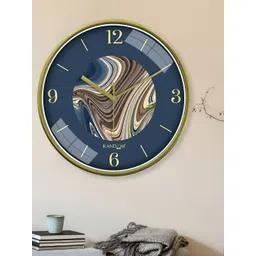 RANDOM Blue & Yellow Printed Round Contemporary Wall Clock-picture-31