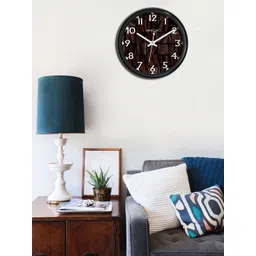RANDOM Brown & Black Round Printed Analogue Wall Clock-image-10