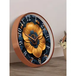 RANDOM Brown & Blue Printed Contemporary Round Wall Clock-picture-40