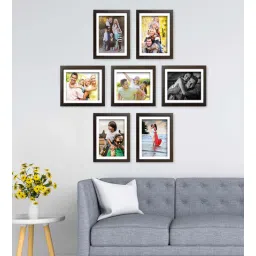 random Brown Synthetic Wood Indivisual (Set Of 7)Collage Photo Frames-picture-10