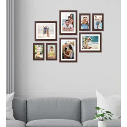 random Brown Synthetic Wood Sophie Indivisual (Set Of 8) Rose Wall Hanging Collage Photo Frames-picture-39