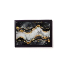 RANDOM Gold Toned & Black Abstract Wooden Wall Art-picture-21