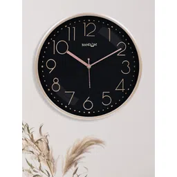 RANDOM Gold-Toned & Black Contemporary Wall Clock-picture-35