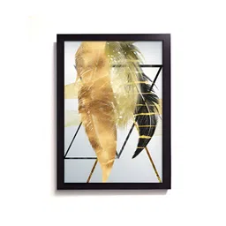 RANDOM Gold Toned & Black Floral & Botanical Painting Wall Art-picture-31