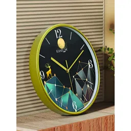 RANDOM Gold-Toned & Black Printed Contemporary Wall Clock-picture-24