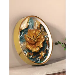 RANDOM Gold Toned & Grey Printed Contemporary Round Wall Clock-picture-12