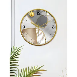 RANDOM Gold-Toned & Grey Printed Contemporary Wall Clock-picture-10