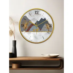RANDOM Gold-Toned & Grey Printed Contemporary Wall Clock-picture-11