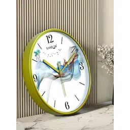 RANDOM Gold-Toned & White Printed Contemporary Analogue Wall Clock-picture-13