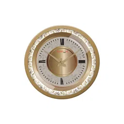RANDOM Gold-Toned & White Printed Contemporary Wall Clock-picture-26