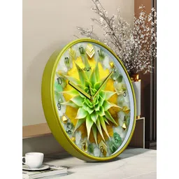 RANDOM Gold-Toned & White Printed Contemporary Wall Clock-picture-35