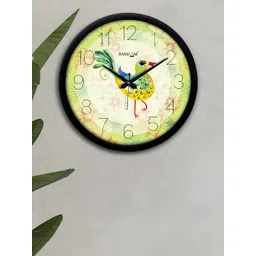 RANDOM Green & Black Printed Round Shaped Contemporary Wall Clock-image-36