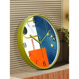 RANDOM Green & Blue Printed Contemporary Wall Clock-picture-14