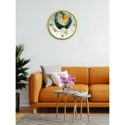 RANDOM Green & Blue Printed Contemporary Wall Clock image 2