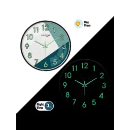 RANDOM Green & White Colourblocked Sweep Movement Mechanism Contemporary Wall Clock-picture-16