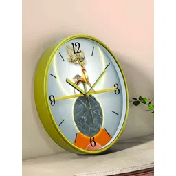 RANDOM Green & White Printed Contemporary Round Analogue Wall Clock-picture-40