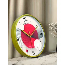 RANDOM Green & White Printed Contemporary Round Analogue Wall Clock-picture-21