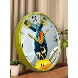 RANDOM Green & White Printed Contemporary Wall Clock-picture-39