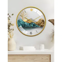 RANDOM Grey & Gold-Toned Printed Contemporary Wall Clock-picture-21