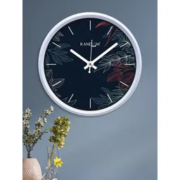 RANDOM Leafs Art Navy Blue & Green Printed Contemporary Wall Clock-picture-29