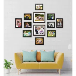 random Madelyn (Set Of 12) Brown Synthetic Wood Collage Photo Frames-picture-24