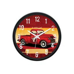 RANDOM Maroon & Yellow Round Printed 30 cm  Analogue Wall Clock image 2