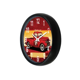 RANDOM Maroon & Yellow Round Printed 30 cm  Analogue Wall Clock image 3