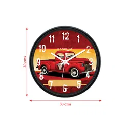RANDOM Maroon & Yellow Round Printed 30 cm  Analogue Wall Clock image 5