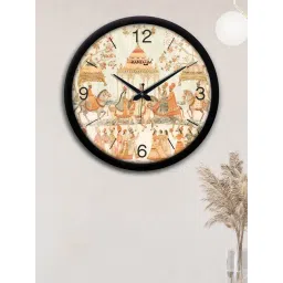 Random Off White & Brown Printed Round Shaped Wall Clock-picture-30