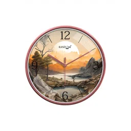 RANDOM Orange & White Printed Contemporary Wall Clock-picture-31