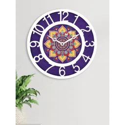 RANDOM Purple & White Printed Contemporary 20 cm Table Cum Wall Analogue Clock image 2