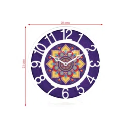RANDOM Purple & White Printed Contemporary 20 cm Table Cum Wall Analogue Clock image 5