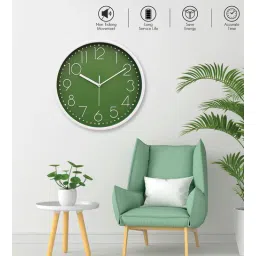 random Tic Toc Green & White Plastic Wall Clock-picture-28