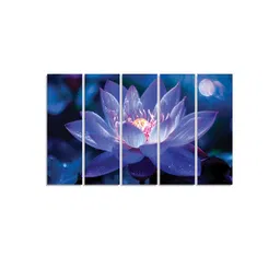 RANDOM Vinyl Purple & Black 5 Piece Floral Canvas Wall Paintings-picture-14