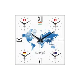 RANDOM White & Blue Printed Analogue Contemporary Wall Clock-picture-30