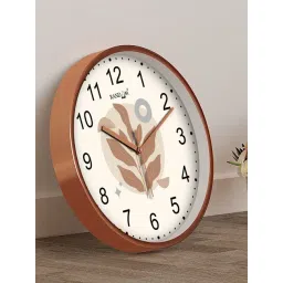 Random White & Brown Printed Round Analogue Wall Clock-picture-34