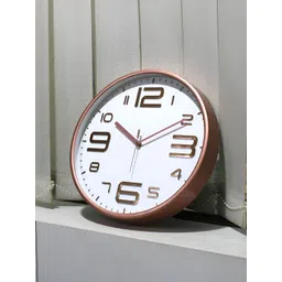 RANDOM White & Gold-Toned Printed Contemporary Analogue Wall Clock image 3