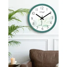 Random White & Green Printed Analogue Wall Clock-picture-37