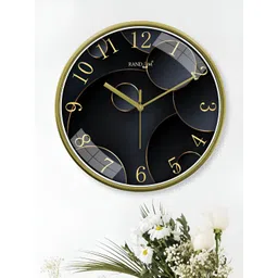 RANDOM Yellow & Black Printed Round Contemporary Wall Clock-picture-12